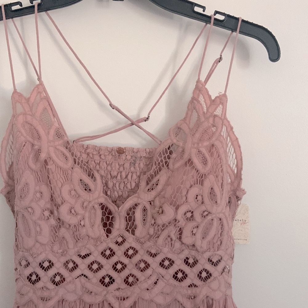 FREE PEOPLE Adella Cami Dusty Mauve Rose Soft Pink - Picture 7 of 9